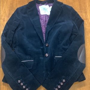 H&M Women’s Navy Corduroy blazer with dark brown elbow patches